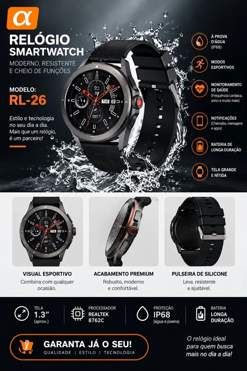 Smartwatch RL-26 - IP68