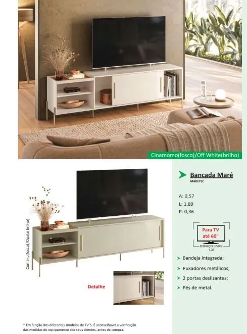 Bancada Rack para TV até 60 polegadas MARE  - Foto 4