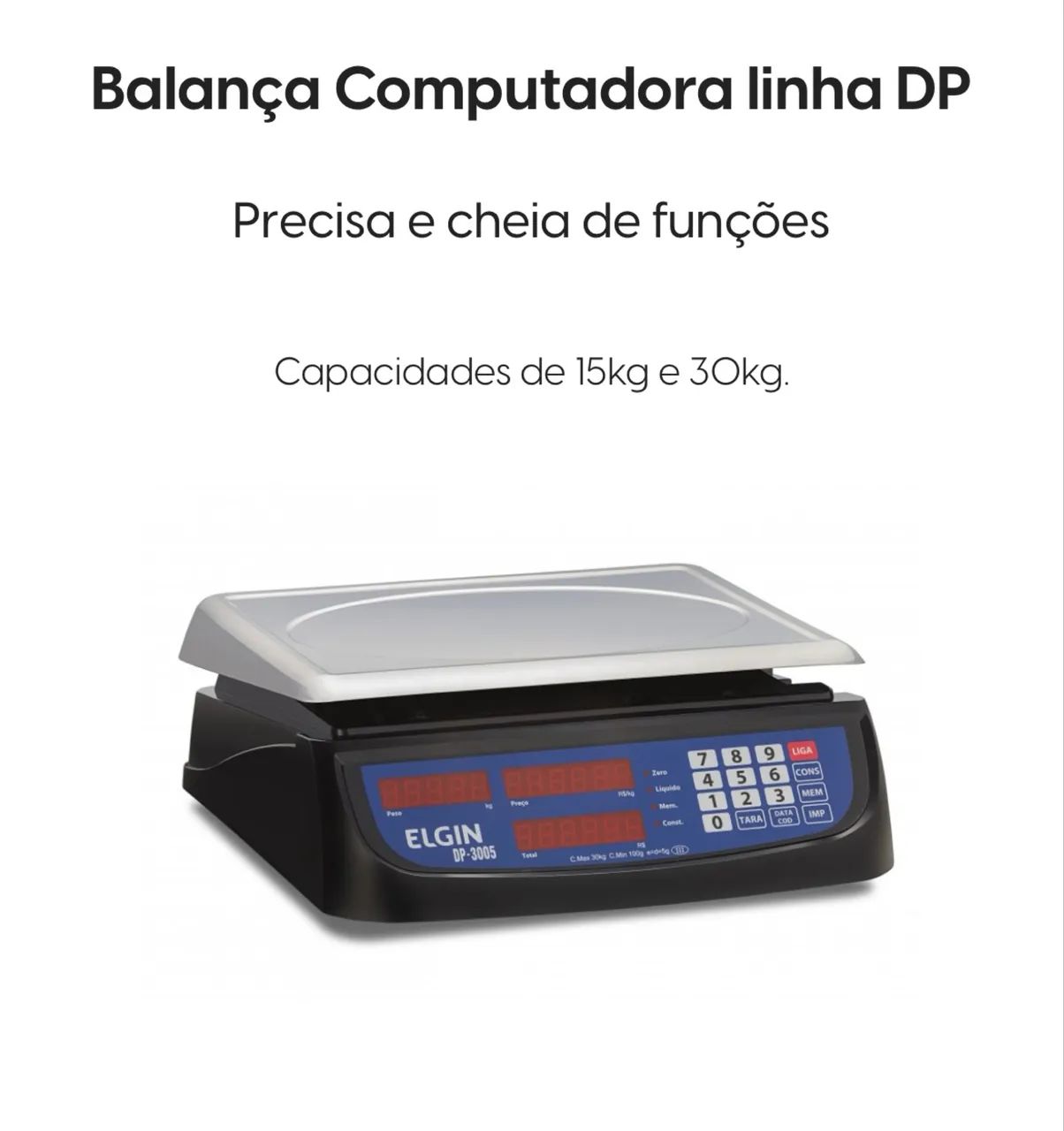 Balança Elgin DP 15 kg bateria  - Foto 2
