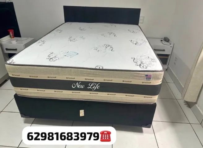 Cama casal colchão e base 