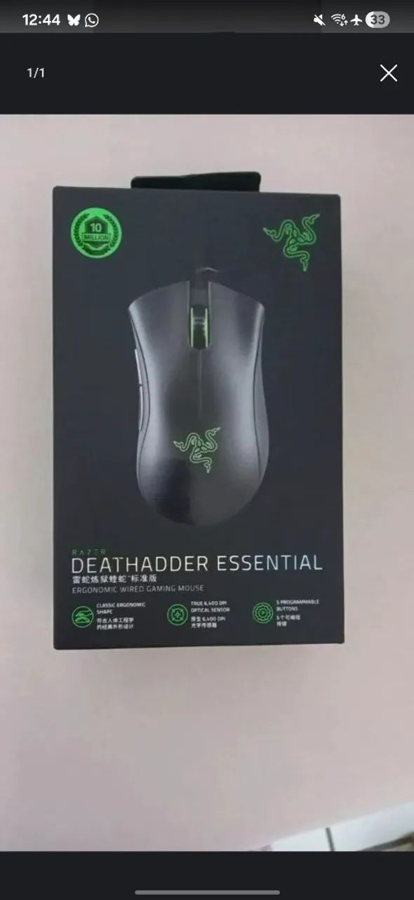 Mouse Gamer Razer DeathAdder Essential Original Lacrado