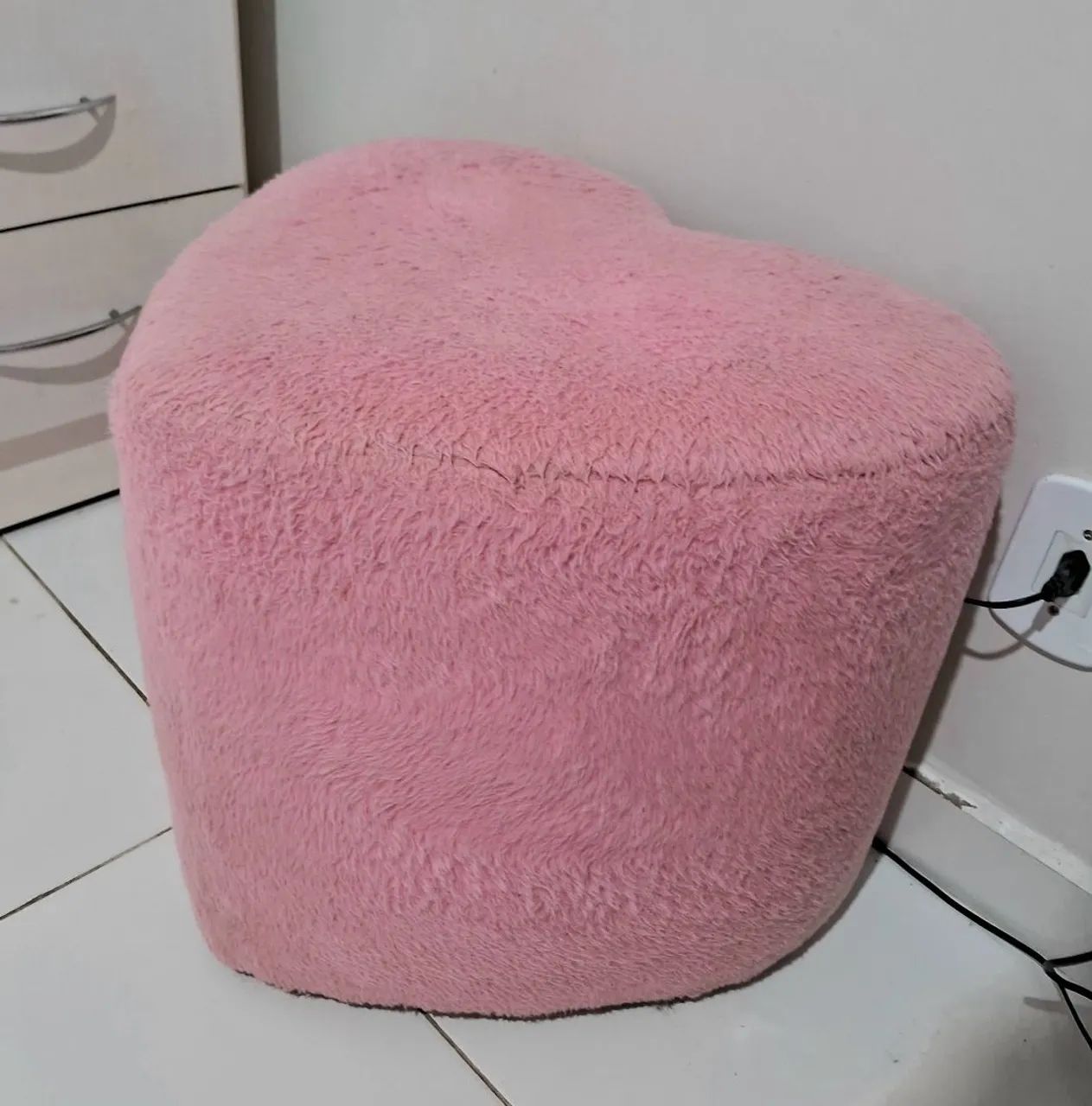 Puff rosa de coração  - Foto 2