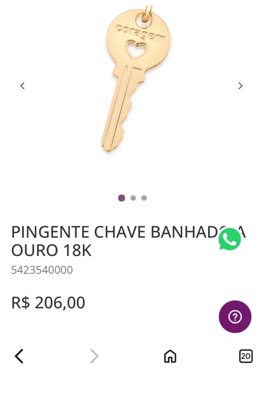 Pingente Chave ROMMANEL - Foto 2