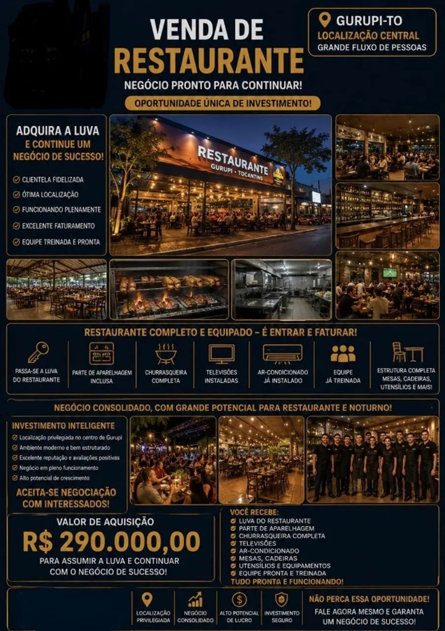 RESTAURANTE A VENDA