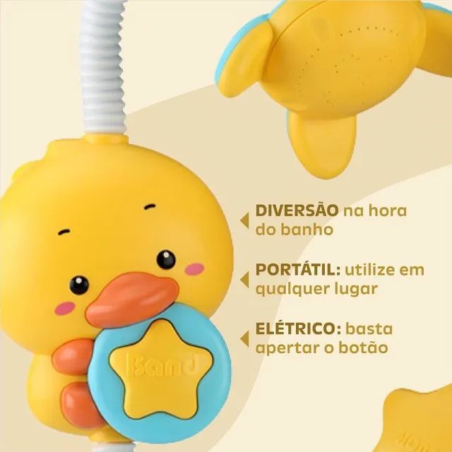 Brinquedo Ducha Eletrônica Chuveirinho Crianças Patinho - Foto 5