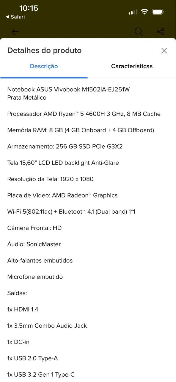 ASUS VIVOBOOK M1502IA - Foto 2