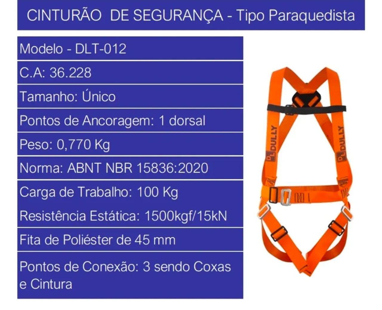 Cinto de Segurança + Corda de 15 mts  - Foto 2