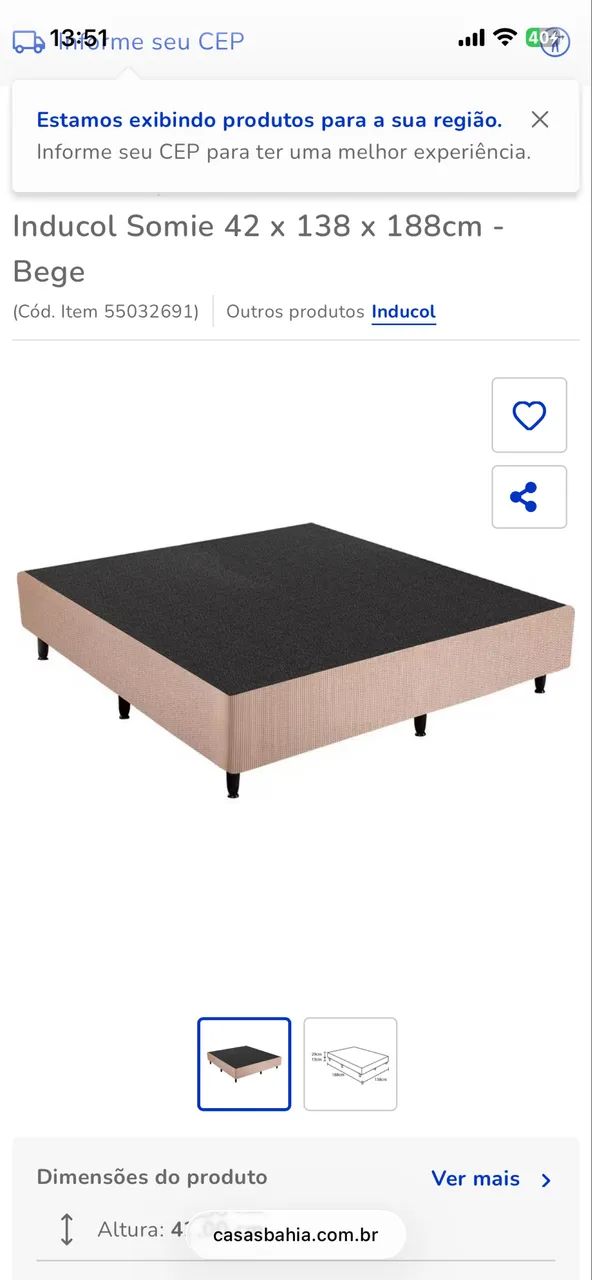 Cama de casal - Perfeito estado Colchão + Base Box - Foto 4