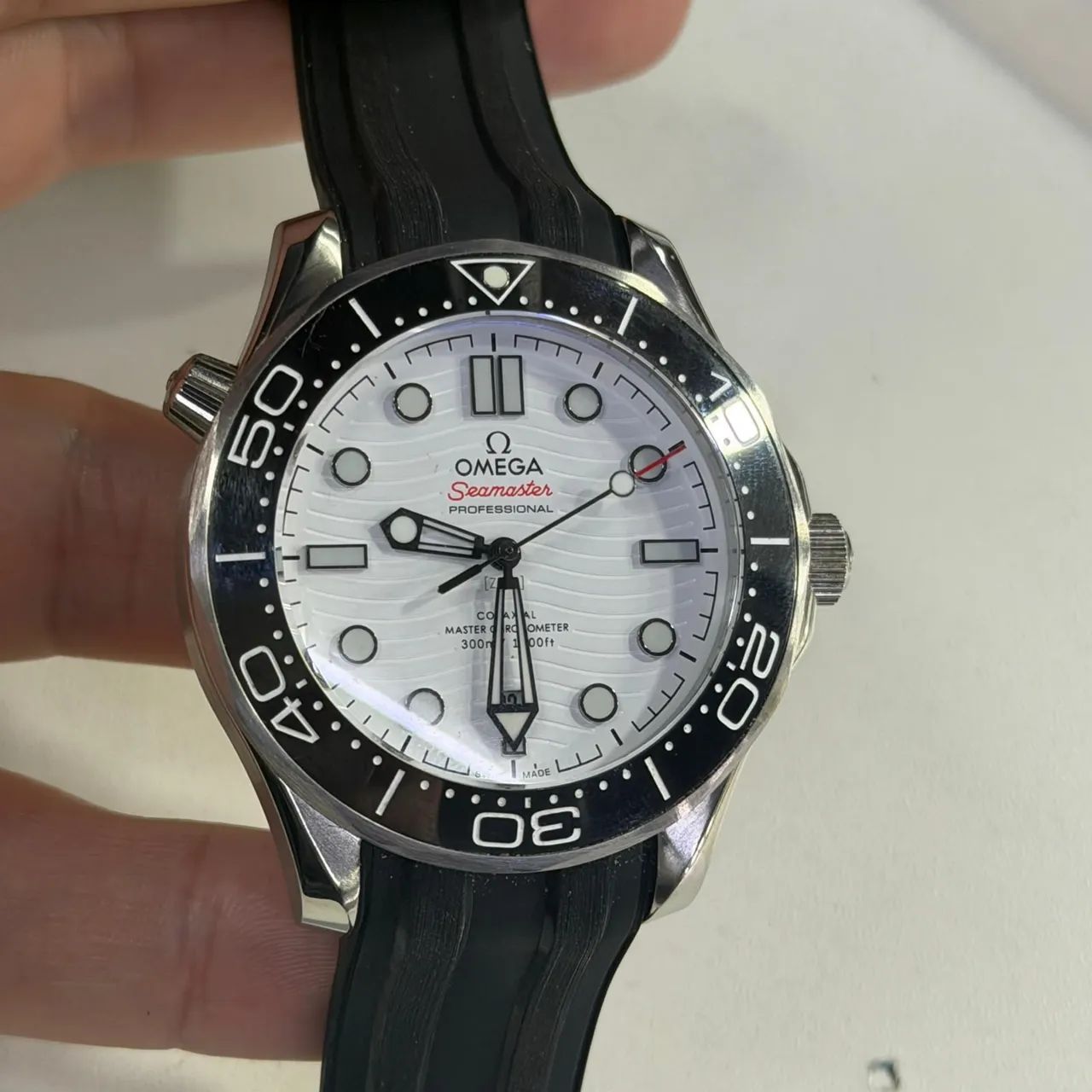 Relogio Omega Branco - Automatico - Masculino - 42mm - Silicone - Top Prem AAA+ - Foto 3