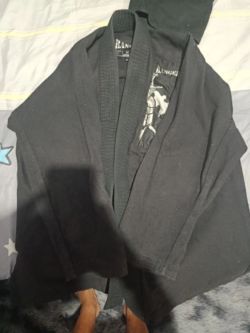 KIMONO DE JIU-JITSU PRETO TRANÇADO A1