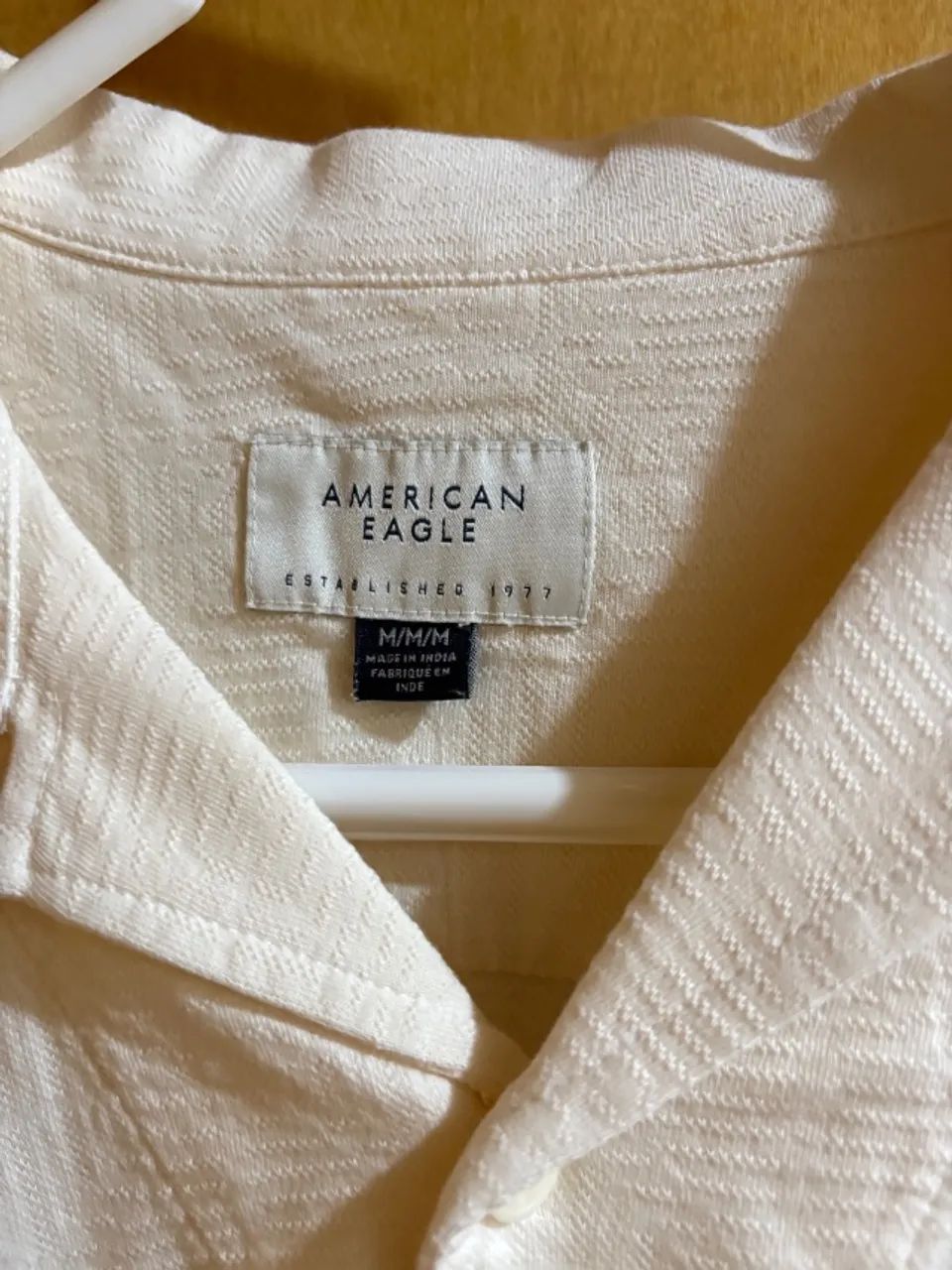 Camisa de Tecido Branca American Eagle M - Foto 2