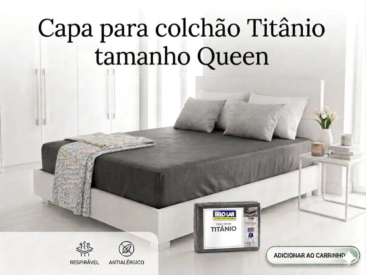 Capa em malha  para colchão Queen