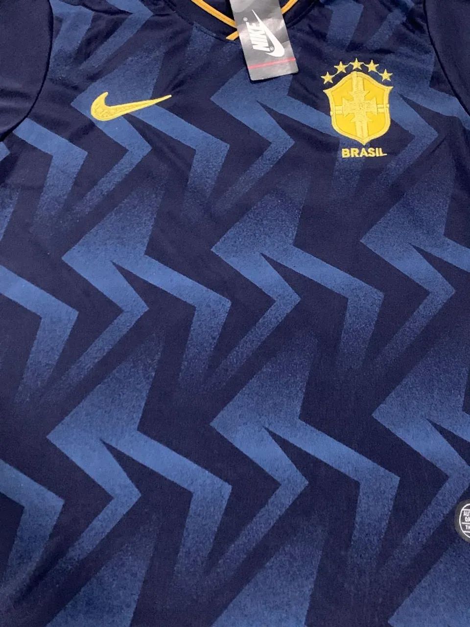 Camisa do Brasil Azul Marinho/Dourada - Foto 3