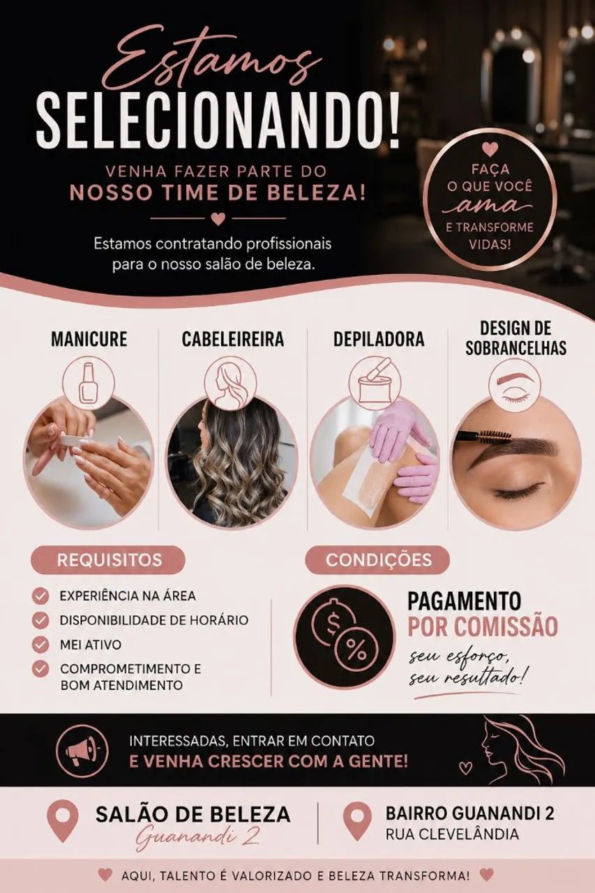 Preciso de profissionais da beleza