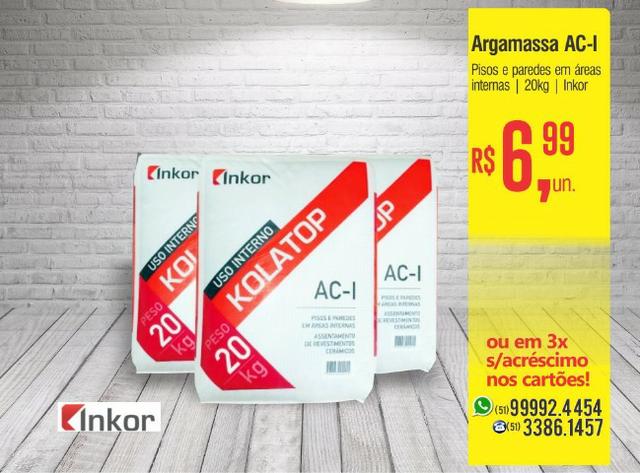 Cimento Cola 20Kg Incor AC II - R 14,90 - Foto 3