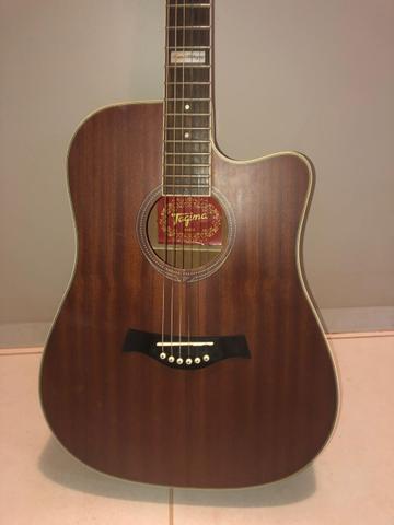 Violão elétrico tagima kansas com afinador, cordas de aço - Foto 2
