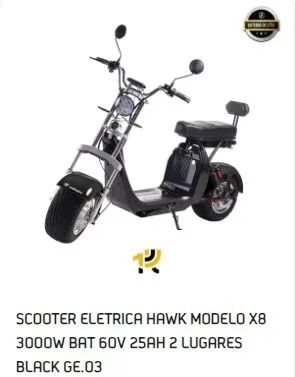 Venda de Moto Elétrica Scooter 2000W Vermelha Homologada para