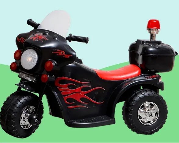 Mini Moto Elétrica Infantil 6v Com Som Sirene Polícia E Baú