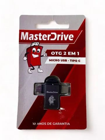 Adaptador OTG 2 em 1 Micro USB e Tipo C