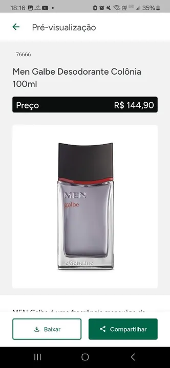 Promoção perfumes Men galbe o Boticário