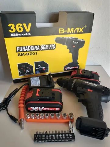 Furadeira Parafusadeira Sem Fio Bivolt 36v 2 Bateria 340w 1550rpm - Foto 2