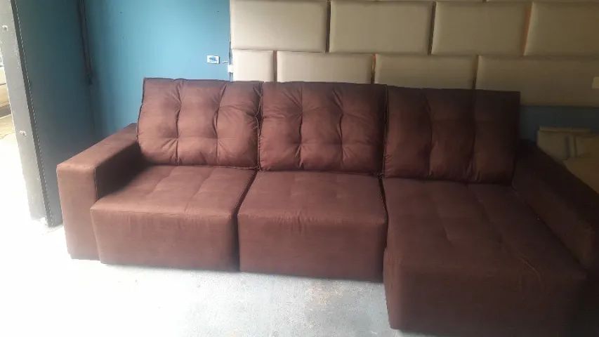 Sofá retrátil reclináveis no tecido linho sob encomenda  - Foto 2