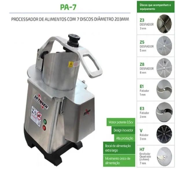 Processador de Alimentos com 7 Discos 