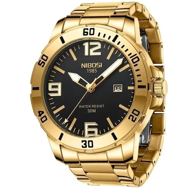 [PROMOÇÃO] Relógio NIBOSI 2589 a prova dágua, inoxidável, data e garantia.