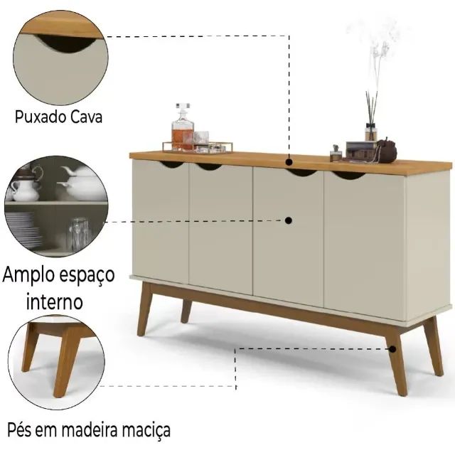 Aparador 4 Portas Novo na Promoção - Foto 2