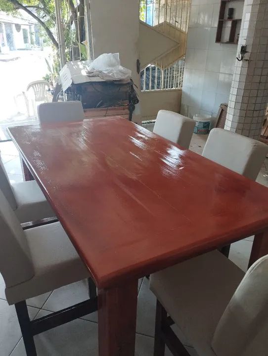 Mesa de Jantar de Madeira Maciça - Foto 4