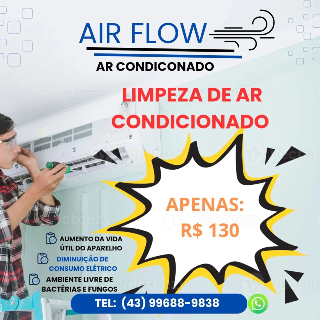 Limpeza e higienizacão de ar-condicionado 
