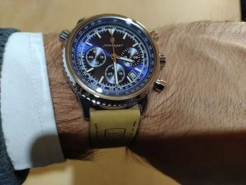 Relógio Masculino de Quartzo Analógico com Pulseira de Couro verdadeiro  - Foto 2