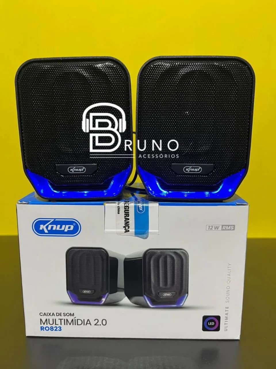 Caixa de Som Knup com Iluminação LED - Nova - Foto 2