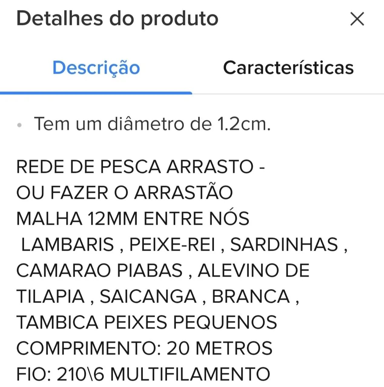 Rede P\ Arrasto Pescaria Despesca Malha 12mm X 20m Com Funil - Foto 5