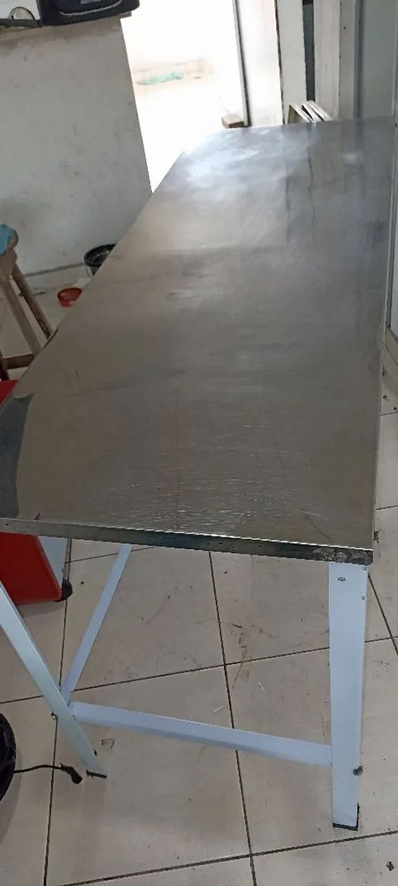 Mesa tampo inox 1,60 x 60cm