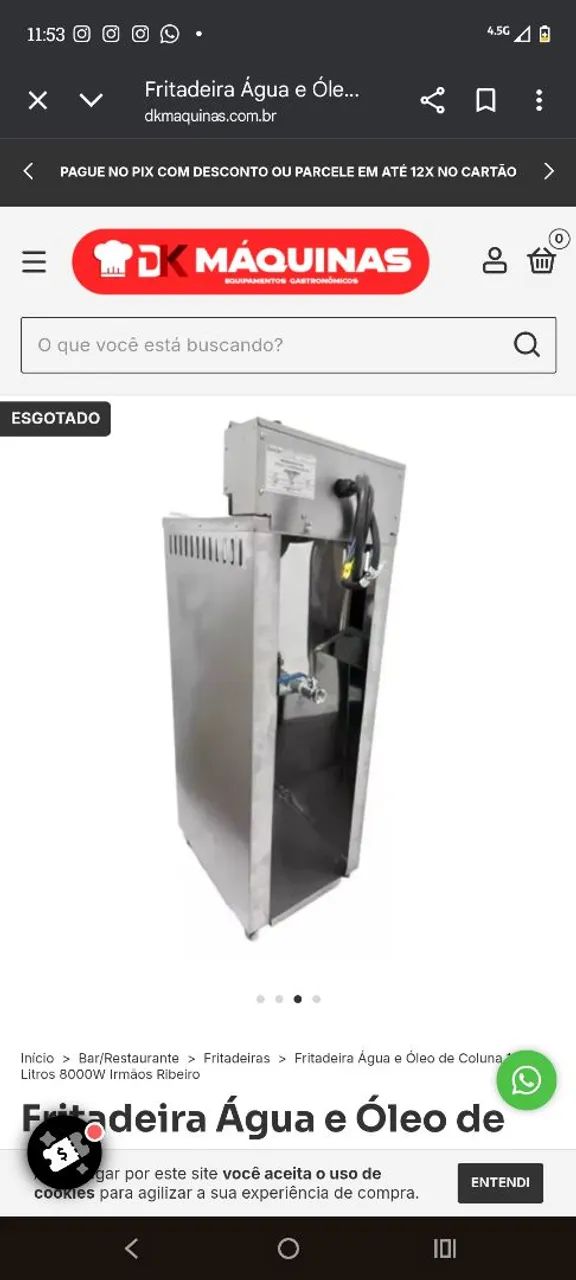 VENDO FRITADEIRA ELÉTRICA DA MARCA RIBEIRO INOX ÁGUA E ÓLEO. INOX - Foto 4