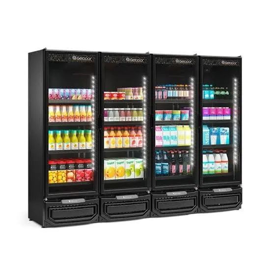 A. Visa cooler 4 portas Gelopar total black com led
