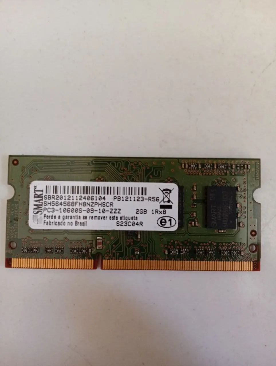 MEMORIA DDR3 SMART 2 GB 10600s 1333mhz Notebook 