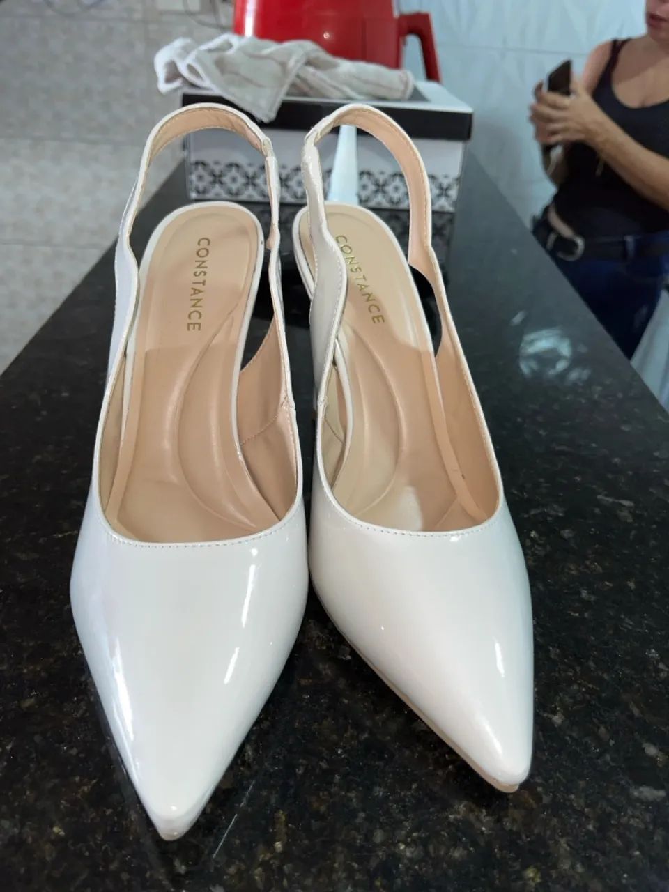 Scarpin Branco Salto Alto- CONSTANCE 38 - Foto 4