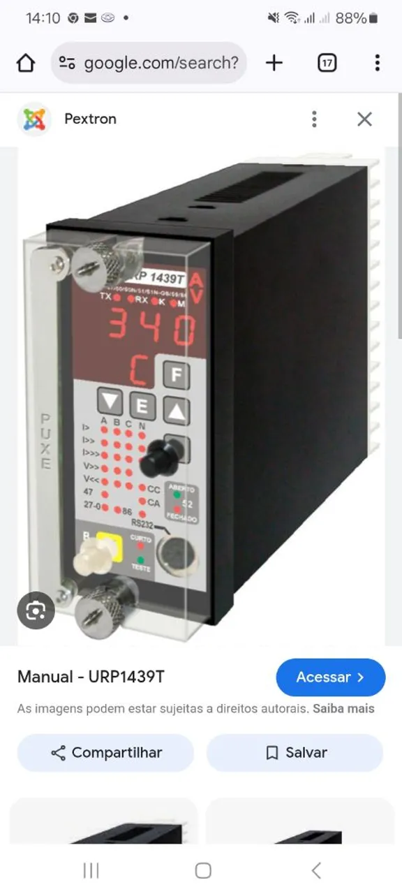 Relé de proteção Pextron URP1439T
