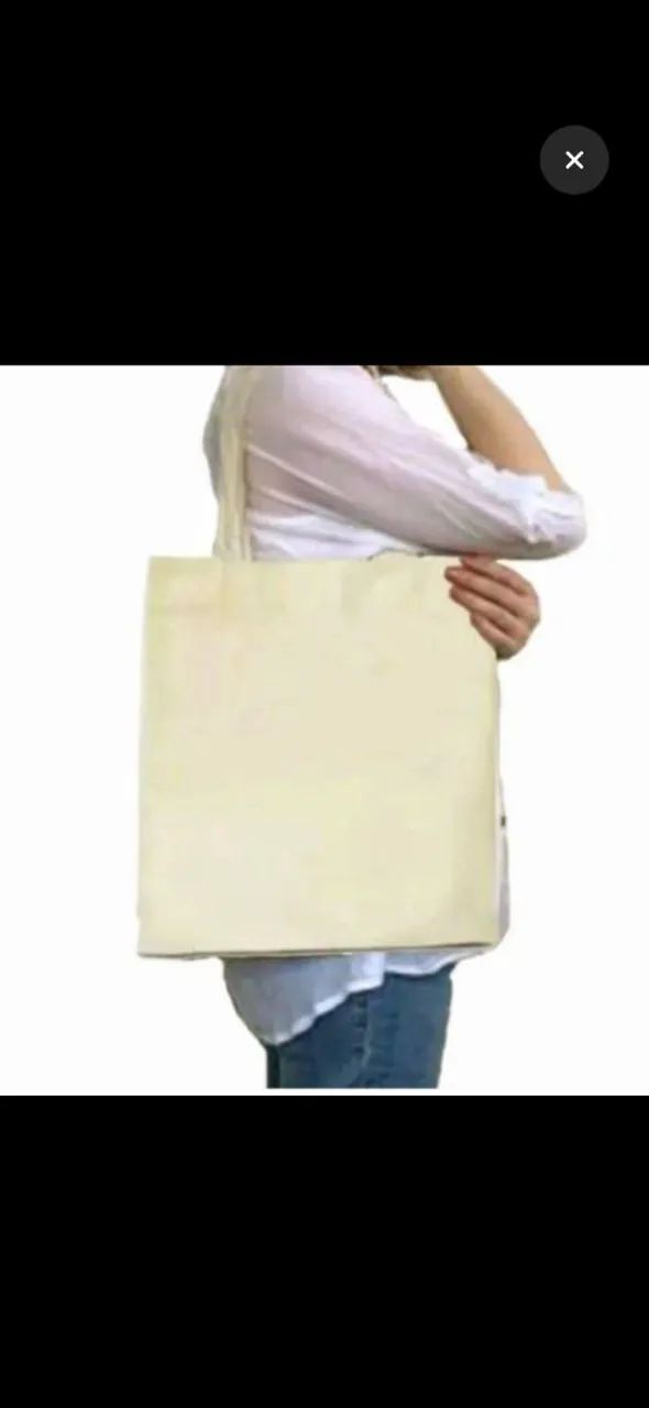 Kit com 7 Sacolas ecobag algodão crú.