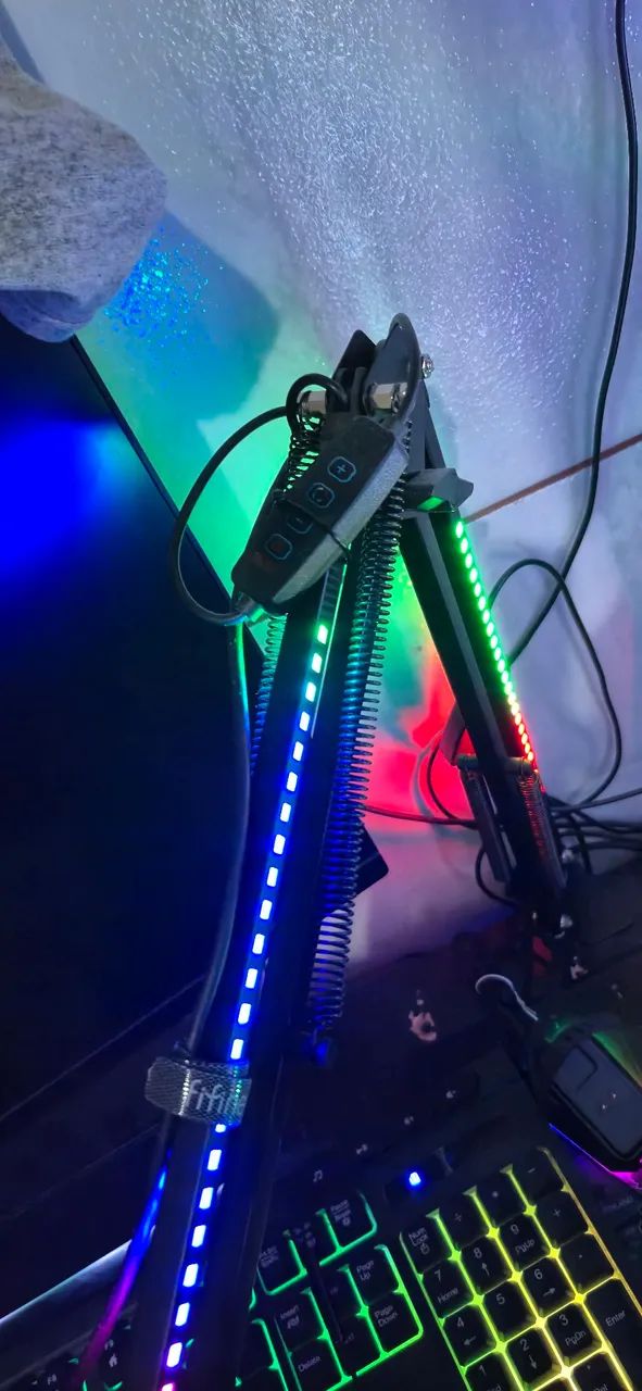 Microfone fifine + suporte articulado com rgb  - Foto 3