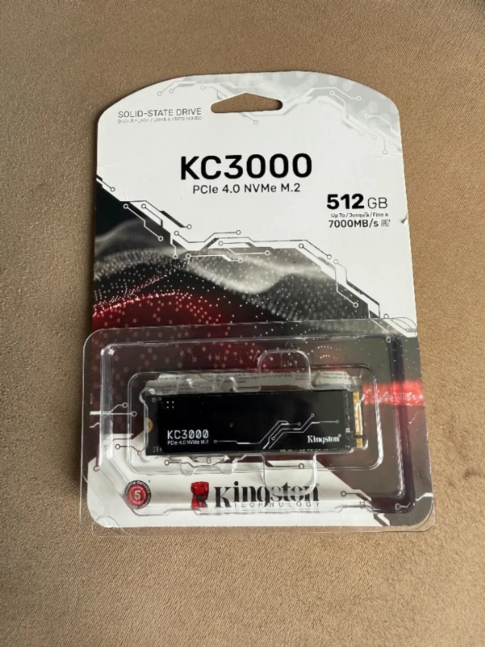 SSD NVMe Kingston KC3000, 512 GB,PCIe 4.0 x4, Leitura: 7000 MB/s, Gravação: 3900 MB/s