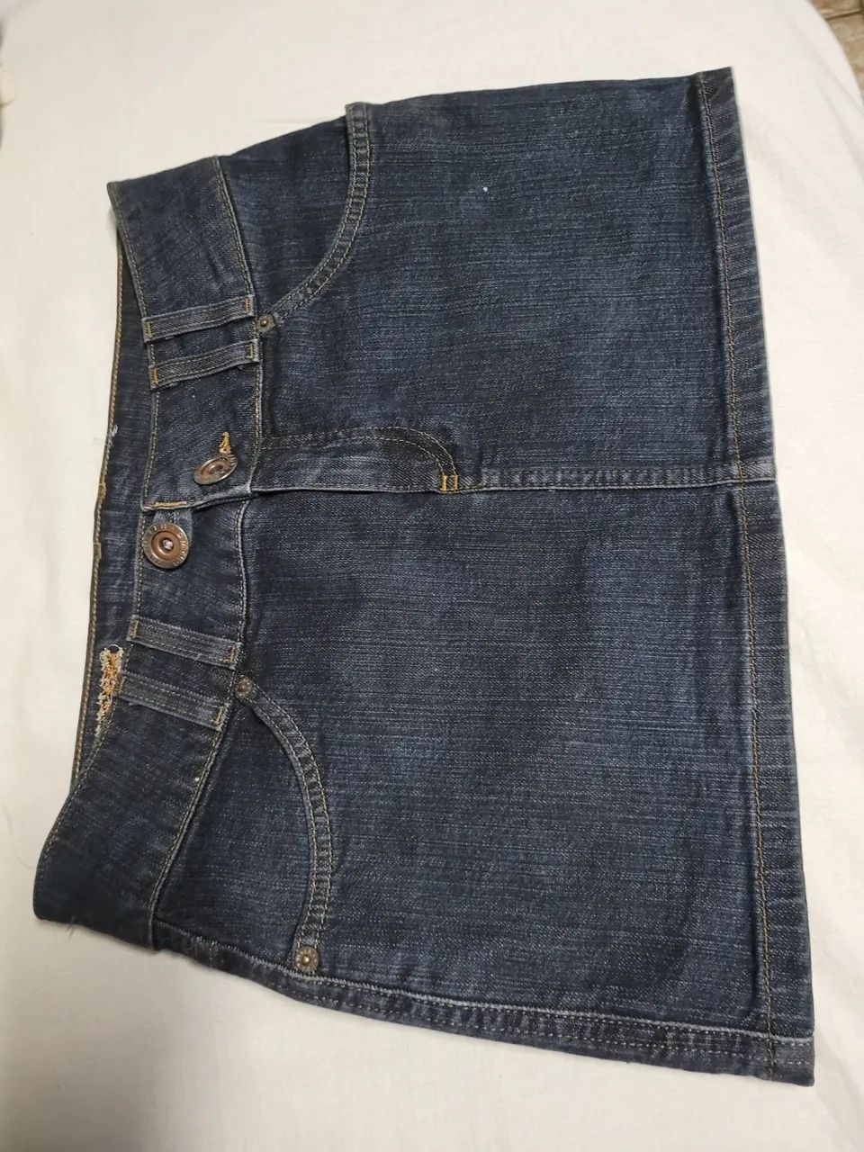 Saia Jeans Damyller Detalhe Bordado - Foto 2