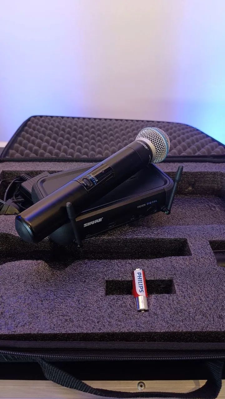 Microfone Sem Fio Original Shure Sistema Digital PGXD24/BETA 58A 