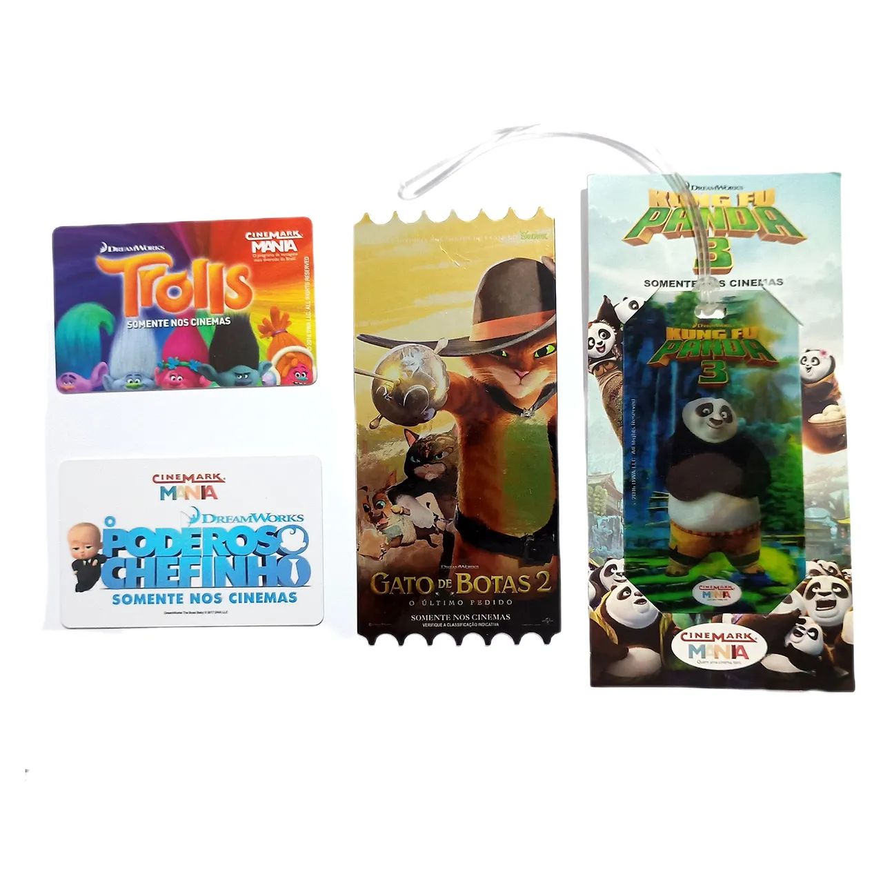 Kit balde card cartão Kung Fu Panda gato de botas trolls chefinho Cinemark Cinépolis geek - Foto 4