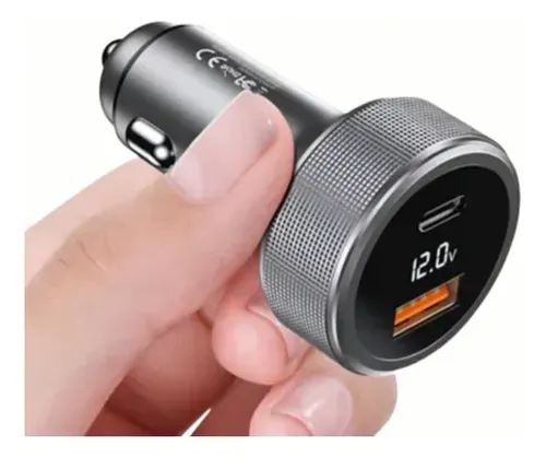 Carregador Veicular 12v 60w Turbo Usb-c + Usb-a 3.0 Com Led - Foto 5