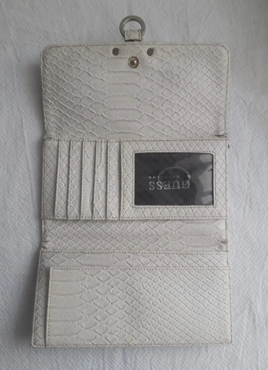 Carteira Guess Clutch Feminina De Couro Legítimo Clássica - Foto 5