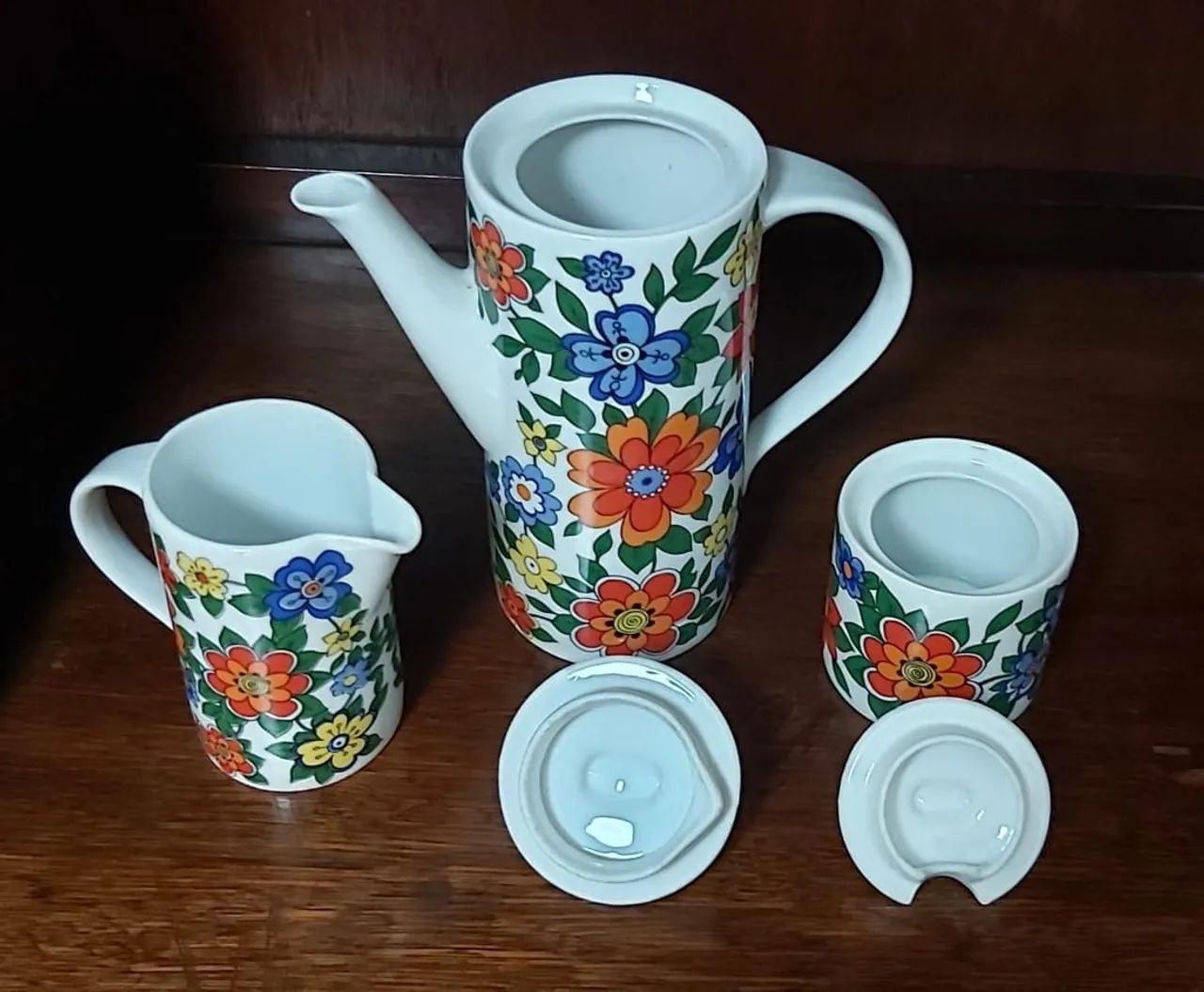 Jogo de Café Anos 70 SCHMIDT com Flores - Foto 4