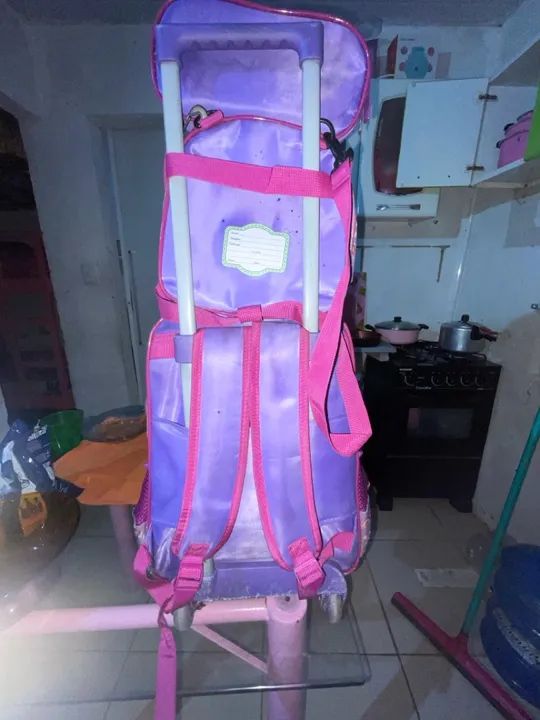 Kit Mochila de rodinhas Flamingo - Infantil - Foto 4